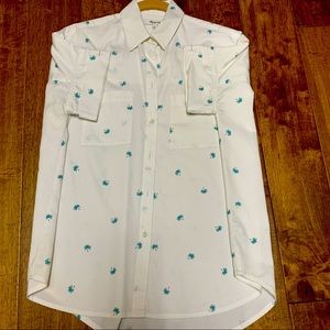 Madewell button-down short sleeved shirt with Palm Tree Print